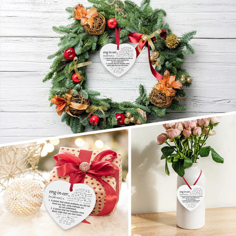 Dope Engineer Gift For Women And Men A Double Sided Ceramic Ornament For Christmas Or Graduation Celebrations displayed in decor.