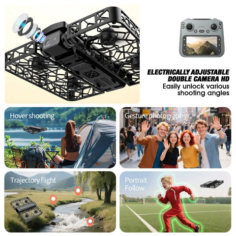 Ultra Foldable Drone With Optical Flow Positioning And 720P HD Camera Six Channel Flight Stability Gyro Based Stabilization For Smooth Hover Ultra Portable Design Includes Three Batteries For Grab And Go Aerial Fun
