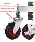 Heavy Duty 6 Inch Gate Wheel With 500 Pound Load Capacity, 360 Degree Swivel Gate Caster, Spring Loaded, polished steel