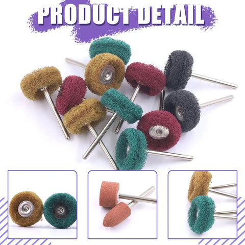 All In One 62 Piece One Eighth Inch Shank Rotary Tool Grinding Stone Set with colorful mounted points for grinding polishing