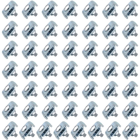 50 Pack Wire Mesh Cable Tray Coupler Kit for Basket Cable Management showing galvanized steel connectors.