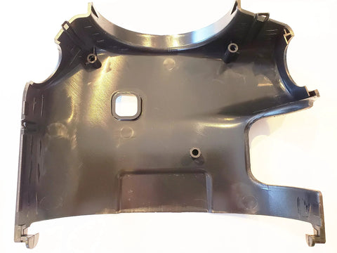 Black plastic steering column shroud cover for tilt steering, fits 1999–2002 Silverado (front view)