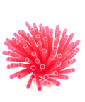 72Pcs Spoke Skin Covers Set Universal Protective Wheel Coil Wraps in pink, UV resistant plastic, showing detail of covers from top angle.