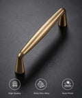 Close-up of 30 Pack Champagne Bronze Cabinet Pulls 3 Inch Hole Centers 3-3/8 Inch Overall Length Zinc Alloy Drawer Pulls Kitchen Handles