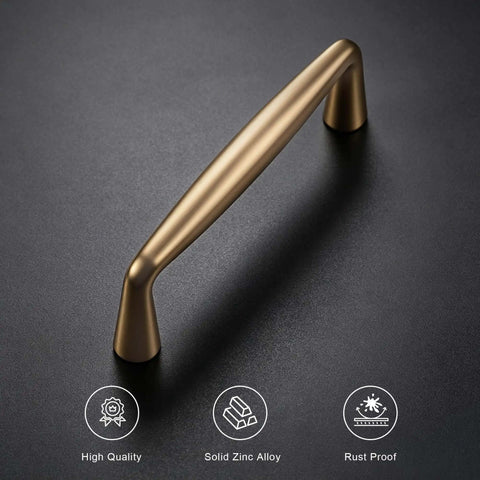 Close-up of 30 Pack Champagne Bronze Cabinet Pulls 3 Inch Hole Centers 3-3/8 Inch Overall Length Zinc Alloy Drawer Pulls Kitchen Handles