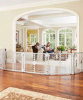 Two In One Superyard Duo Extra Wide Baby Gate And Play Yard Six Panel Portable Playpen with wall mount kit indoors