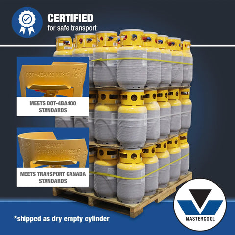 Pro Grade 30 Lb Refrigerant Recovery Cylinder Built From Durable HP295 Steel Featuring Bold Yellow And Gray Powder Finish For Zero Hassle Ac Service And Hella Secure Storage
