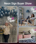 Neon 'Slay Queen' signs displayed in party, lounge, and bedroom settings; diverse uses for vibrant LED decor.