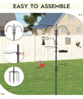 Bird Feeding Station Kit With Adjustable Hooks And Trays, Tough Pole System for Hanging Big and Small Feeders, Suet Feeder
