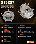 Front Wheel Bearing Hub Assembly 5 Lug With Encoder ABS Ready To Roll Compatible With Lexus and Toyota Specs Display