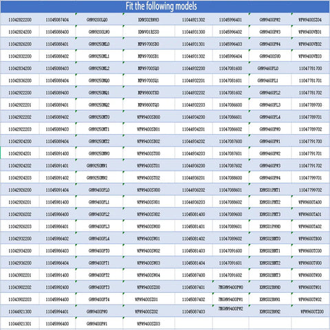 Compatibility chart for No Nonsense Heavy Duty Front Load Washer Bearing And Seal Kit Featuring Pre Lubricated Double Sealed Steel Components.