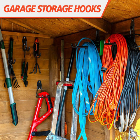 20 Pack Heavy Duty Garage Hooks Solid Steel Wall Mount Hangers With Anti Slip Coating for hanging tools in garage