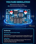 Adjustable DC Buck Converter Module With Digital Voltage Meter Display Input Four To Forty Volts Output One Point Two Five To Thirty Seven Volts Three Amps Pack Of Two Dope LED Readout For DIY Enthusiasts And Hobbyists with LED screen visible