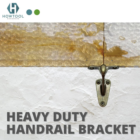 Beefy Heavy Duty Handrail Brackets In Antique Brass 3 Pack Solid Die Cast Wall Mount Stair Support For Dead Simple DIY Install And Awesome Farmhouse Vibe Upgrade