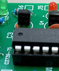 Dope Transistor Assortment Kit 600 Pieces, 30 Values, TO-92 Pack With S9014 and S9012 transistors on green circuit board
