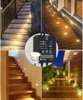 All In One Low Voltage Deck Lights Kit With Transformer Dimmable Timer And Photocell Sensor in various outdoor settings