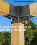Heavy Duty 5 Way Pergola Corner Bracket For 4x4 Posts, 3.5x3.5 Actual Fit, 304 Stainless Steel with sunshade sail hole