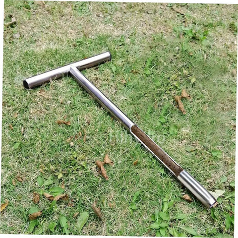 Stainless Steel Soil Sampler Probe with T Handle for Lawn Care and Garden Testing 304 Metal Tool on Grass