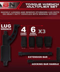 Roadside Ready 1 Inch Drive Torque Multiplier Wrench For Quick Removal Of Rusted Lug Nuts, A True Torque Amplifier, components shown