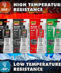 XPERT CHEMY RTV silicone gasket maker set of five automotive high-temp sealants in assorted colors