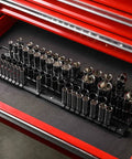 80 Piece Socket Organizer Rail Set For 1/4, 3/8, And 1/2 Inch Drives in tool drawer