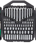 170-Piece Do-It-All Tool Kit And Socket Set With Cr-V Steel Heavy-Duty 72-Tooth Ratchets SAE And Metric Sockets Wrenches Hex Keys