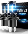 Straight Shot Plug And Play H4 9003 Fog Light Bulbs Delivering A Crisp 6500K Xenon White Beam Zero Noise Fanless Setup And Direct Bolt Up Fit For Sharp Night Drives Pack Of Two on a display with illuminated highlights.