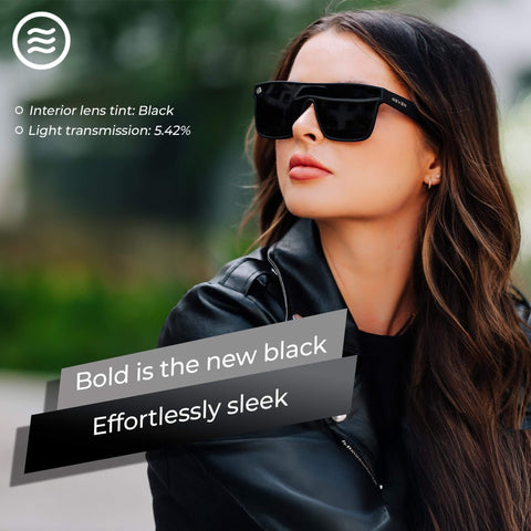Woman wearing XL Polarized Work Sunglasses For Men And Women With Side Shield Design, UV Protection For Outdoors