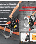 Heavy Duty Brushless Electric Concrete Saw With Titanium Blade 9500W Wall Slotting Machine cutting through brick wall.