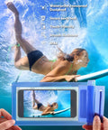Phone underwater in 50 Pack Clear Waterproof Phone Pouches With Adjustable Lanyards, Universal Dry Bags For Beach, Pool, And Watersports