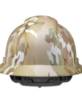 Full Brim Non Vented Army Camo OSHA Hard Hat With 6 Point Suspension Matte Finish HDPE Construction Helmet front view