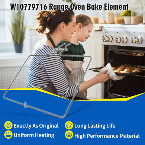 Range Oven Bake Element Replacement 240V 3600W For Whirlpool KitchenAid Maytag Ovens Easy Install in use while baking.