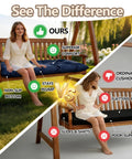 59 Inch Waterproof Indoor Outdoor Garden Bench Cushions Thick Pad For Patio Porch Rocking Chairs Wicker Loveseat Settee Navy Comfy Weather Resistant Fade Free Durable Cotton Polyester Fabric Cushions comparison image with benefits highlighted.