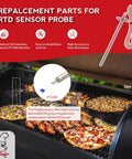 7 Inch RTD Temperature Probe Sensor Replacement For Grills And Smokers Internal Ambient Probe Compatible With Traeger And Z Grill Pellet Grills Grills Pro Grade Premium 304 Stainless Steel PT1000 Sensor, grill interior installed