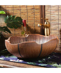 USZWBY Bathroom Vessel Sink Bathroom Sink Above Counter 16.1”X5.9”Luxurious Bathroom Vessel Sink Retro Ceramic bowl with faucet.