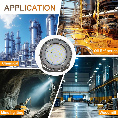 100W LED Explosion Proof Floodlight 13500LM Heavy Duty Dimmable IP66 in chemical plant, oil refineries, mine, and woodmill.
