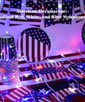 Red White and Blue Battery Operated Outdoor Lights With Timer About Ten Feet Long 30 LED Waterproof For Fourth Of July