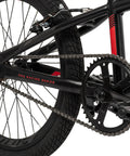 Close-up of rear wheel and chain on Axilus Kids BMX Bike For Intermediate Riders With 20 Inch Wheels, sturdy steel frame, single speed.