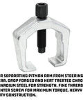 Beefy One And Three Eighths Inch Pitman Arm Puller, heavy duty drop forged heat treated chrome vanadium, front view