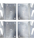 Premium Top Notch Heavy Duty Four Pack Bed Rail Brackets Forged From Solid Zinc Iron With Five Hole Layout, set of four zinc iron connectors.