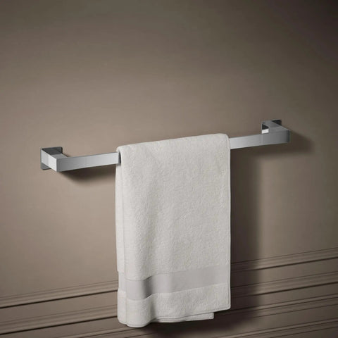 Honesty 24 Inch Towel Bar In Polished Chrome For A Slick Bathroom Upgrade, Durable Stainless Look, towel hanging over bar