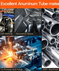 Collage showcasing 6061 Aluminum Tubing 1-1/2 Inch Outer Diameter 1-1/4 Inch Inner Diameter 13 Inch Length Seamless Round Tube 3mm Wall