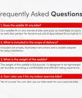 FAQ text about Memory Foam Mountain Bike Seat With Ergonomic Five Zone Concept For Road BMX And MTB Rides All Day Comfort Saddle Built For Long Days In The Saddle Ride Ready