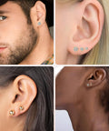 Allergen Free Stainless Steel Stud Earrings Set For Women, 10 Pairs Including Five 316L Ball Studs And Five 5A Plus Cubic Zirconia Pairs, Hypoallergenic Surgical Grade, 3mm Size, Everyday Sparkle You Can Rock on men and women ears