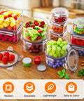 50 Piece Food Storage Set With Lids For Kitchen Organization And Meal Prep Reusable BPA Free Plastic Containers on a countertop