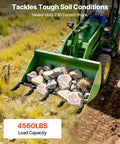 Heavy Duty 46 Inch Bucket Tooth Bar With 5 Tough Teeth For Tractor Loader And Skid Steer Bolt On Curved Design Handles 4560 Lbs carrying rocks.