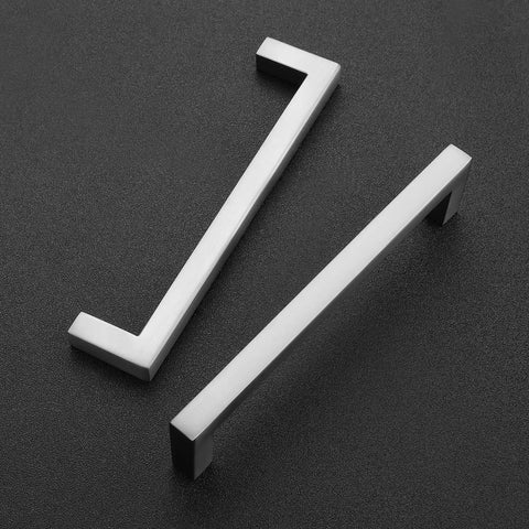 Solid 5 Inch Center To Center Slick Slim Square Bar Drawer Handles Brushed Nickel 20 Pack Cabinet Hardware Pulls
