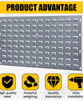 2 Pack Louvered Steel Garage Panels Wall Mounted Organizer for Hanging Storage Bins and Cabinets