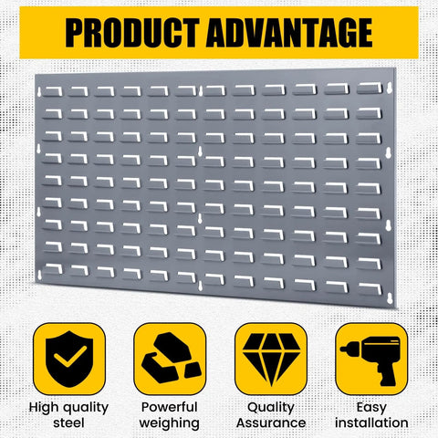 2 Pack Louvered Steel Garage Panels Wall Mounted Organizer for Hanging Storage Bins and Cabinets