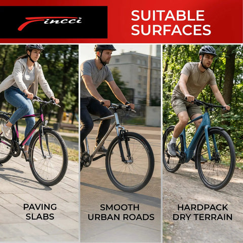 Pair Of 26x1.95 Bike Tires With 3mm Anti-Puncture Kevlar Layer And Inner Tubes, 50-559 Slick City Foldable MTB Tires For Electric, City, Road, Hybrid, Commuter Bikes, 30 TPI on paving slabs, urban roads, and hardpack
